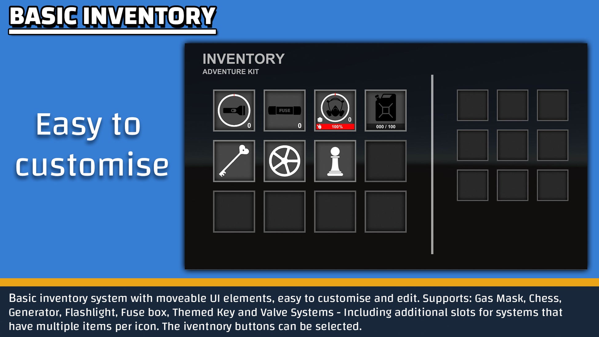 adventure puzzle kit inventory ui system in unity