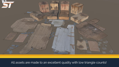 screenshot of wireframe for all of the cardboard boxes