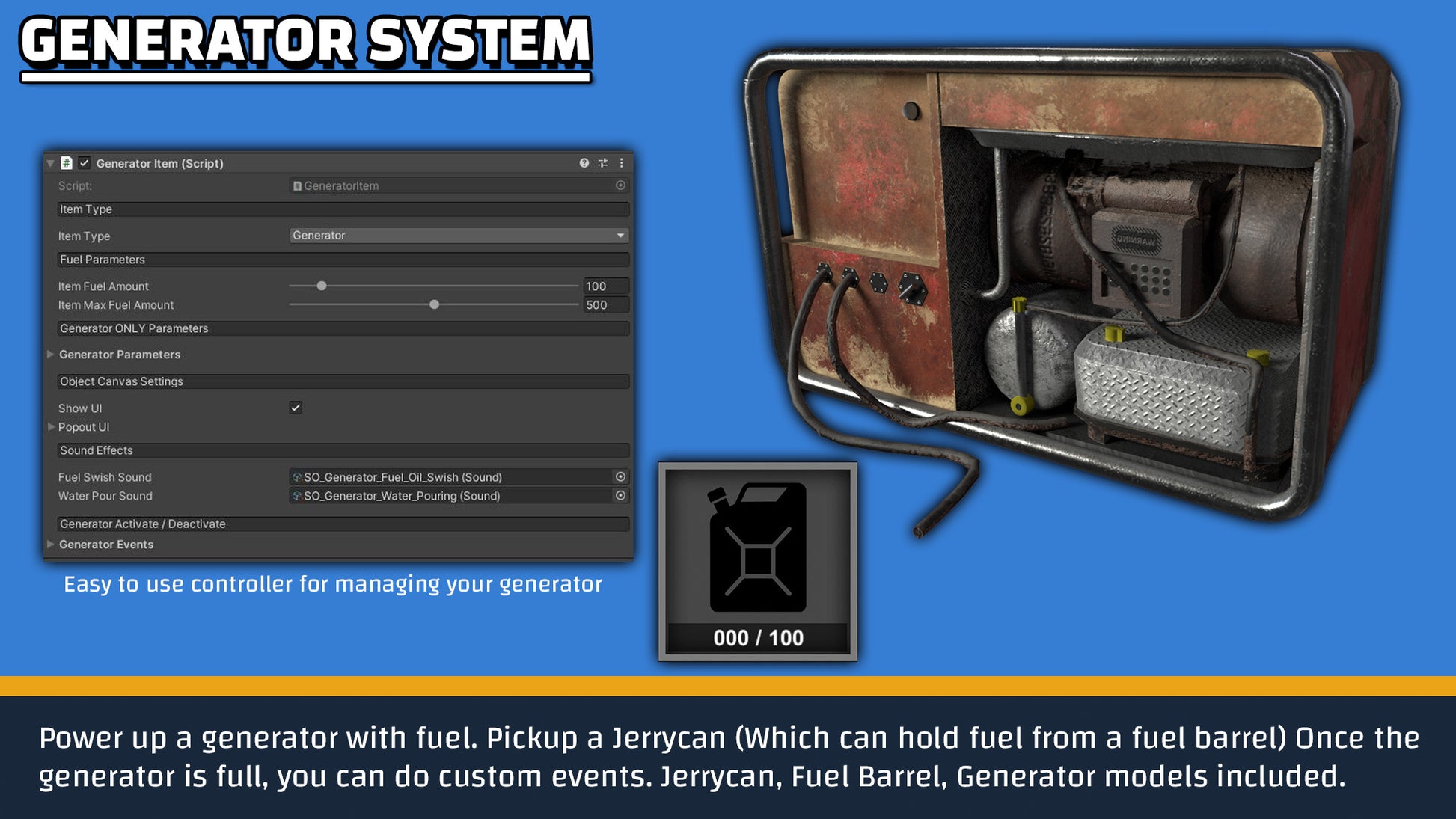 screenshot with generator in adventure kit