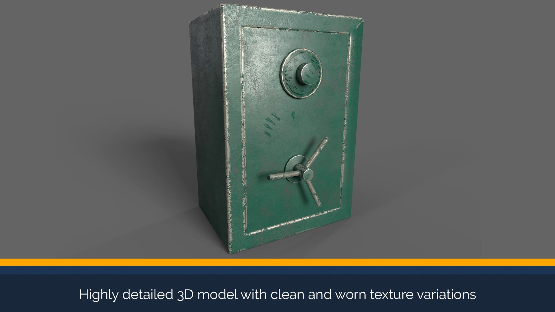 image of green safe 3d model