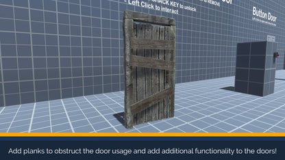 screenshot of boarded up door in door interaction kit