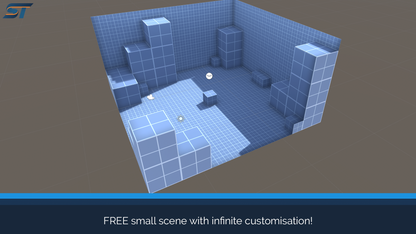 screenshot of speedtutor blue and white test scene that's used in tutorials