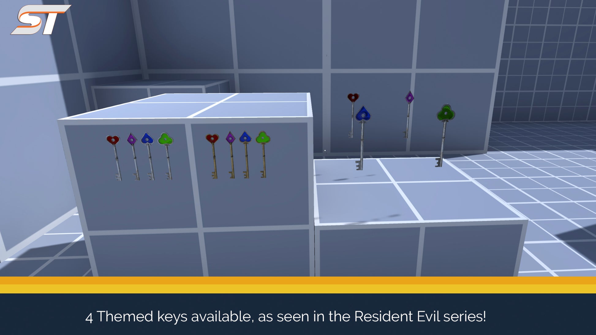 screenshot of pbr keys in the demo scene