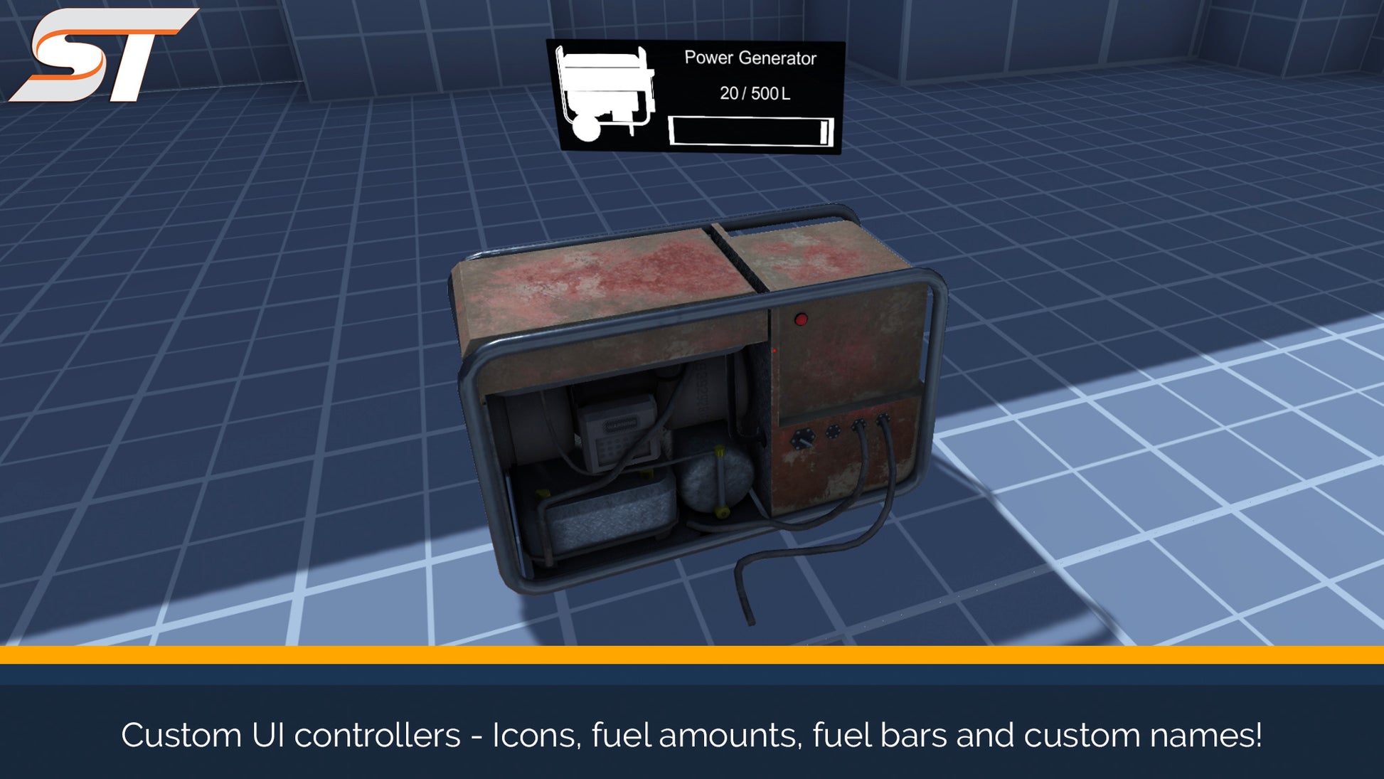 screenshot of generator pop out UI which shows fuel