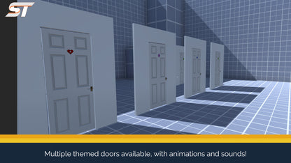 screenshot of themed key doors in the demo scene