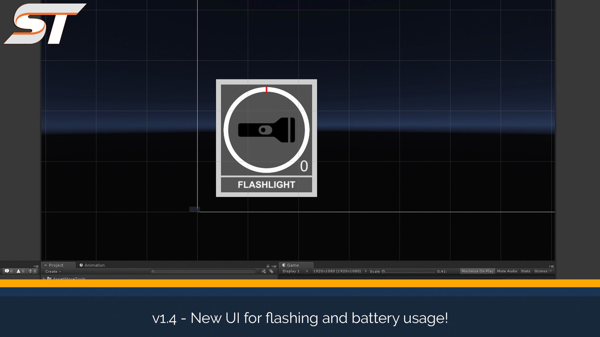 screenshot of new flashlight icon in flashlight system