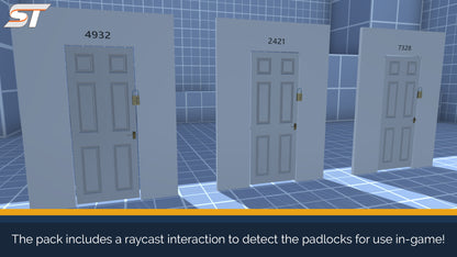 screenshot of doors and padlock in the unity demo scene