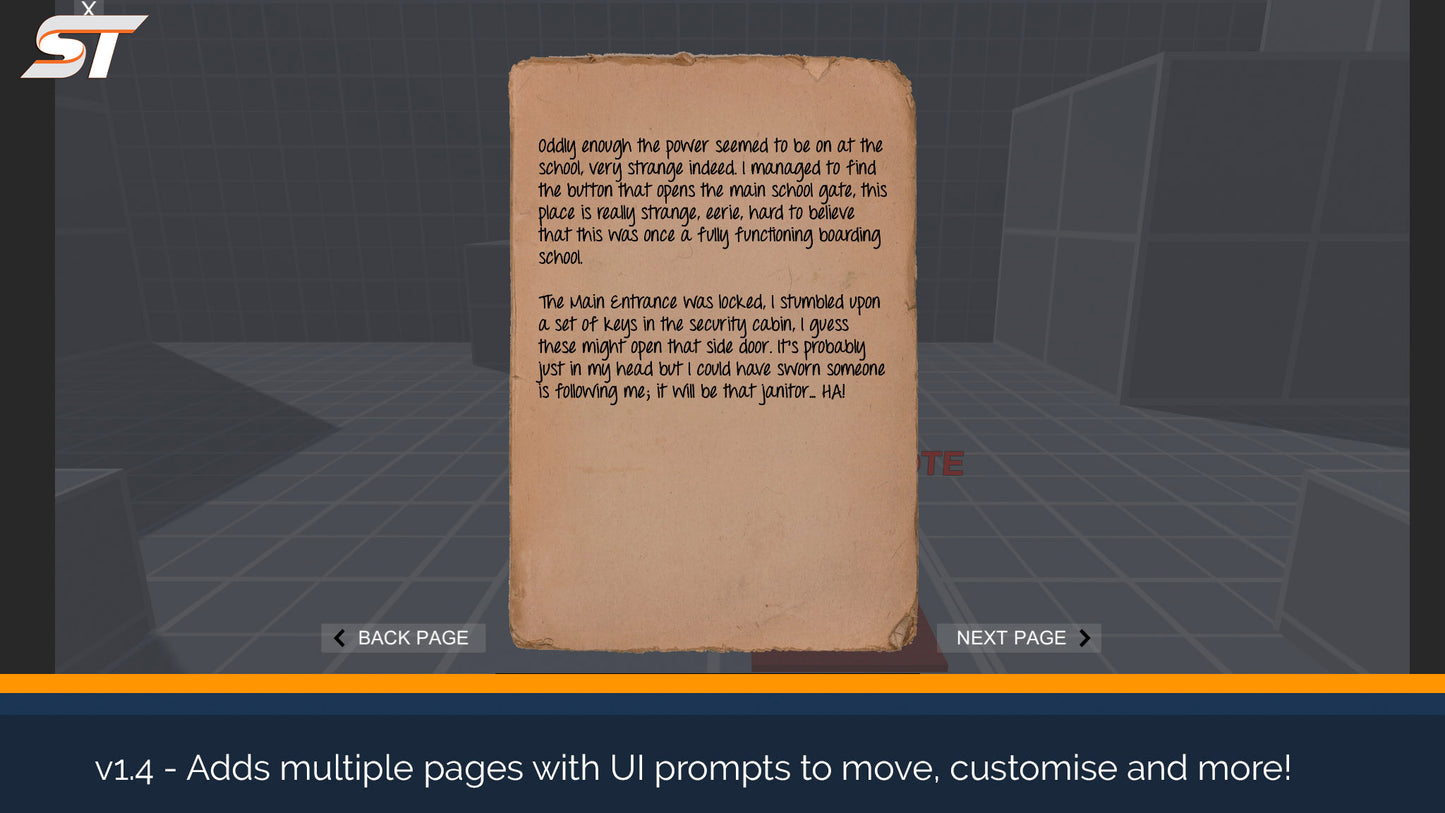 screenshot of note ui with multiple pages